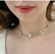 rainstone necklace neck bone chain