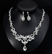 bridal rhinestone necklace bracelet and earring set 4