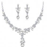 bridal rhinestone necklace bracelet and earring set 8