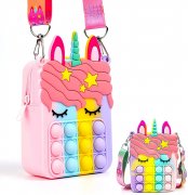 Pop its it Purse for Girls, Pop Shoulder Bag Fidget Toys for Girls Rainbow Fidget Poppers Bag, Fidget