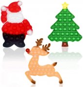 3 Packs Christmas Pop Fidget Toys - Push It Bubbles Poppers Fidgets Sensory Toy for Popping Christmas